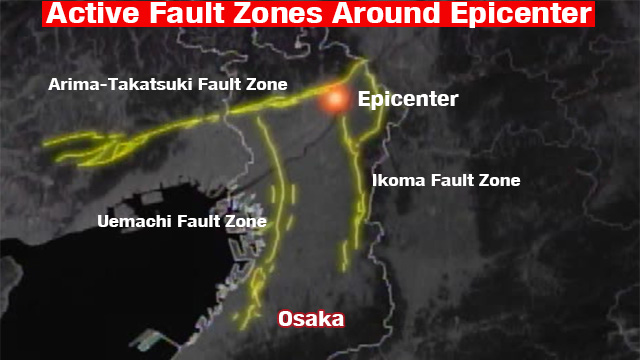 active fault zones around the epicenter